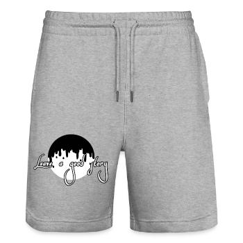 Hinterlasse eine gute Geschichte - Stanley/Stella Unisex Bio Joggingshorts Trainer  - Grau meliert - Vorne - Nik (191cm) & Marisol (170cm)