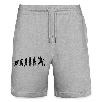 Football Coach Footballer Football Player - Stanley/Stella Trainer Unisex Organic Jogging Shorts - heather grey - Front - Nik (191cm) & Marisol (170cm)