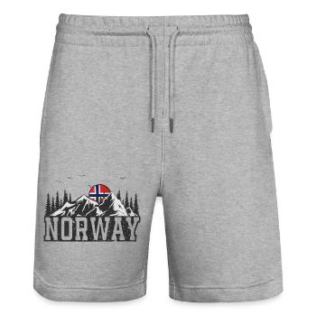 Norwegen - Stanley/Stella Unisex Bio Joggingshorts Trainer  - Grau meliert - Vorne - Nik (191cm) & Marisol (170cm)