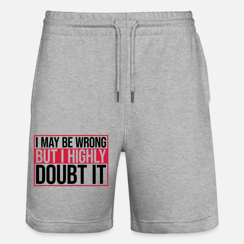 I may be wrong - Stanley/Stella Unisex Bio Joggingshorts Trainer  - Grau meliert