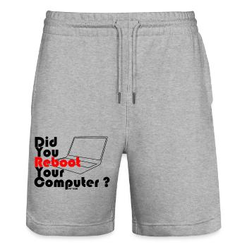 Haben Sie Ihren Computer neu gestartet? IT-TECHNIK - Stanley/Stella Unisex Bio Joggingshorts Trainer  - Grau meliert - Vorne - Nik (191cm) & Marisol (170cm)