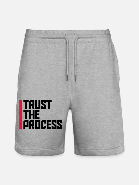 trust the process Quote - Stanley/Stella Trainer Unisex Organic Jogging Shorts - heather grey