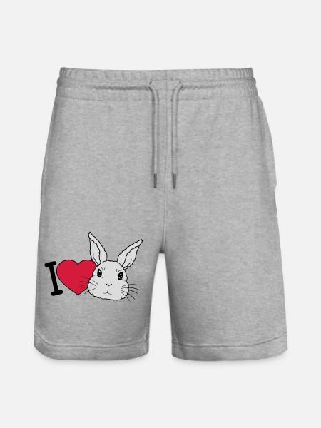 J’adore les lapins Logo - Short de jogging bio TRAINER Stanley/Stella unisexe - gris chiné