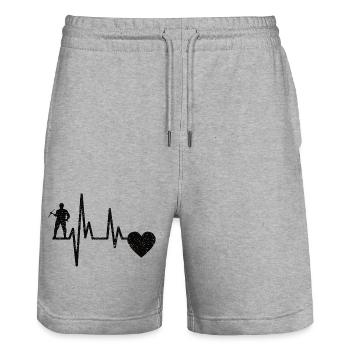 Artisan Mécanicien Tournevis Artisanat - Short de jogging bio TRAINER Stanley/Stella unisexe - gris chiné - Devant - Nik (191cm) & Marisol (170cm)