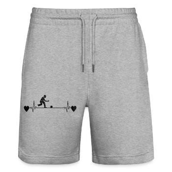 Bowling Cone Gift Bowling Ball Bowling Bowler - Stanley/Stella Trainer Unisex Organic Jogging Shorts - heather grey - Front - Nik (191cm) & Marisol (170cm)