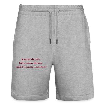 Blasen- und Nierentee - Stanley/Stella Unisex Bio Joggingshorts Trainer  - Grau meliert - Vorne - Nik (191cm) & Marisol (170cm)