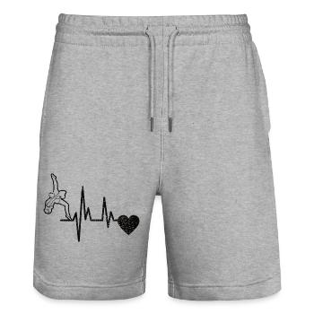 Cheerleader Cheerleader Cheerleading Gift - Stanley/Stella Trainer Unisex Organic Jogging Shorts - heather grey - Front - Nik (191cm) & Marisol (170cm)