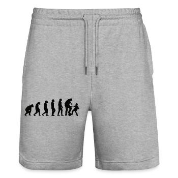 Football player Football coach Football footballer - Stanley/Stella Trainer Unisex Organic Jogging Shorts - heather grey - Front - Nik (191cm) & Marisol (170cm)