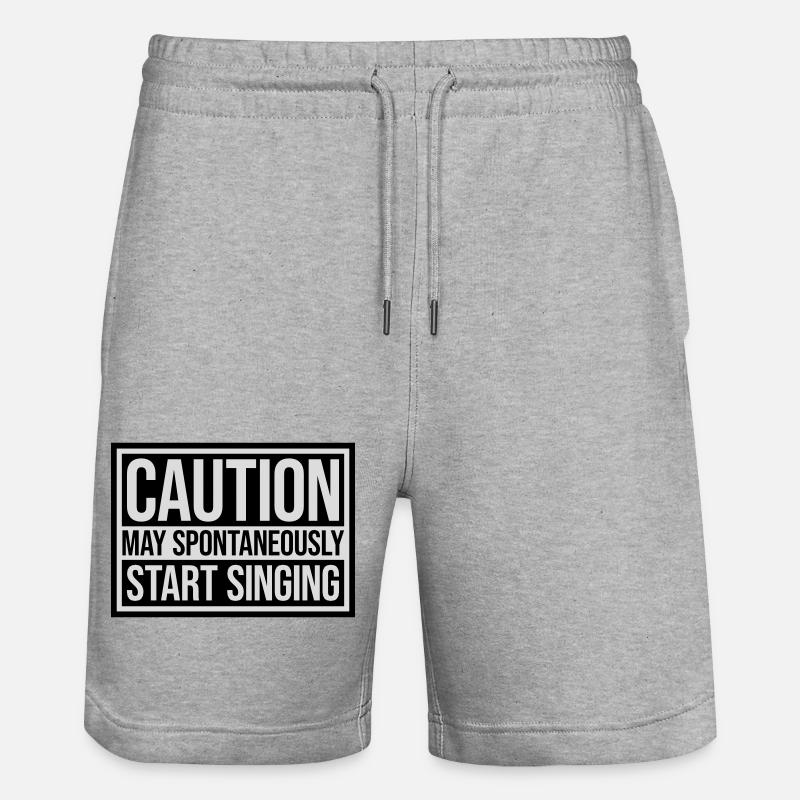 may spontaneously start singing - Stanley/Stella Trainer Unisex Organic Jogging Shorts - heather grey