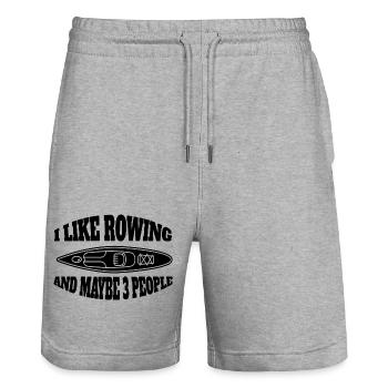 Rowing club rower funny rowing saying rower - Stanley/Stella Trainer Unisex Organic Jogging Shorts - heather grey - Front - Nik (191cm) & Marisol (170cm)