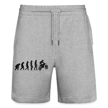Moto Motocycliste Motocross Mocyclomoteur Cadeau - Short de jogging bio TRAINER Stanley/Stella unisexe - gris chiné - Devant - Nik (191cm) & Marisol (170cm)