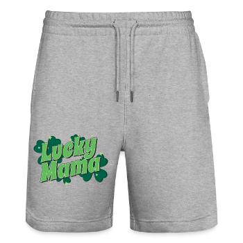 St. Patrick's Day Geschenk Shamrock Irische Frauen - Stanley/Stella Unisex Bio Joggingshorts Trainer  - Grau meliert - Vorne - Nik (191cm) & Marisol (170cm)