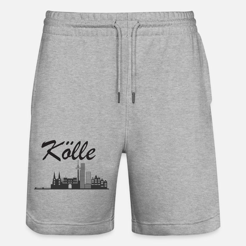 Skyline de Cologne - Kölle - Short de jogging bio TRAINER Stanley/Stella unisexe - gris chiné