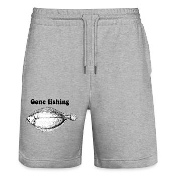 Angeln gegangen - Stanley/Stella Unisex Bio Joggingshorts Trainer  - Grau meliert - Vorne - Nik (191cm) & Marisol (170cm)