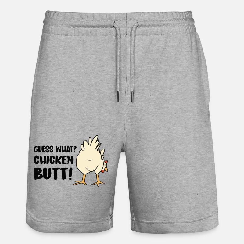 Arvaa mitä? Kanan peppu! - Stanley/Stella Trainer unisex luomu-collegeshortsit - harmaasävyinen