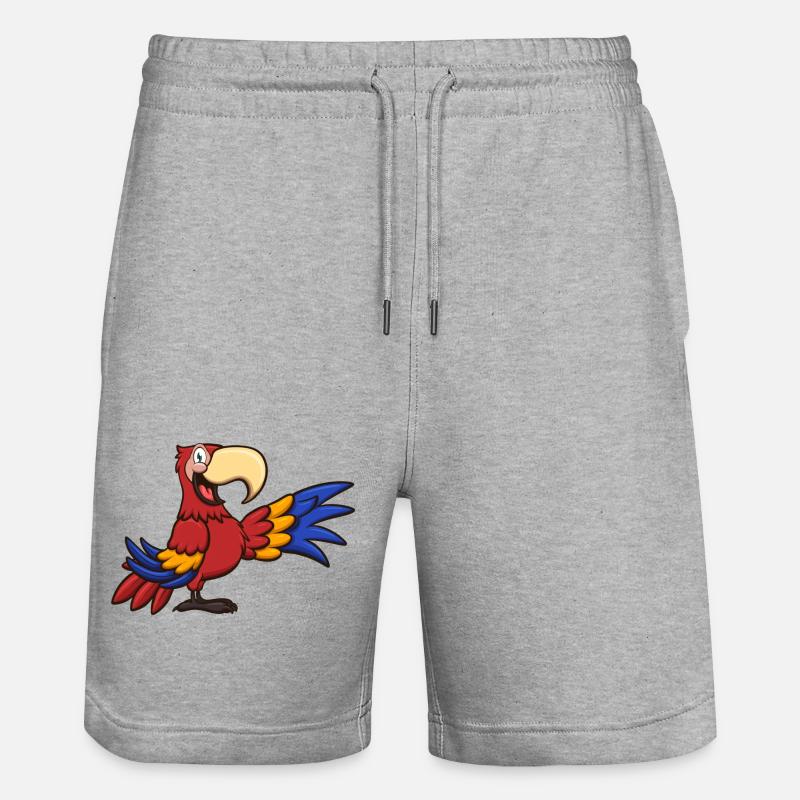 Ara de dessin animé rouge - Short de jogging bio TRAINER Stanley/Stella unisexe - gris chiné