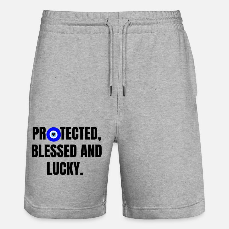Protected and lucky - Short de jogging bio TRAINER Stanley/Stella unisexe - gris chiné