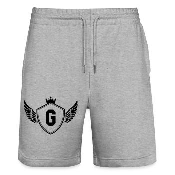 Coat of arms G - Stanley/Stella Trainer Unisex Organic Jogging Shorts - heather grey - Front - Nik (191cm) & Marisol (170cm)