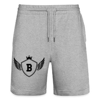 wappen B - Stanley/Stella Unisex Bio Joggingshorts Trainer  - Grau meliert - Vorne - Nik (191cm) & Marisol (170cm)