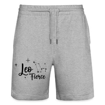 Leo - Short de jogging bio TRAINER Stanley/Stella unisexe - gris chiné - Devant - Nik (191cm) & Marisol (170cm)