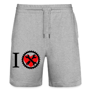 Artisan bricoleur Artisan Artisan Outil Construction - Short de jogging bio TRAINER Stanley/Stella unisexe - gris chiné - Devant - Nik (191cm) & Marisol (170cm)