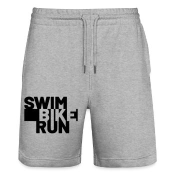 SWIM BIKE RUN - Short de jogging bio TRAINER Stanley/Stella unisexe - gris chiné - Devant - Nik (191cm) & Marisol (170cm)