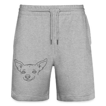 Hund - Stanley/Stella Unisex Bio Joggingshorts Trainer  - Grau meliert - Vorne - Nik (191cm) & Marisol (170cm)