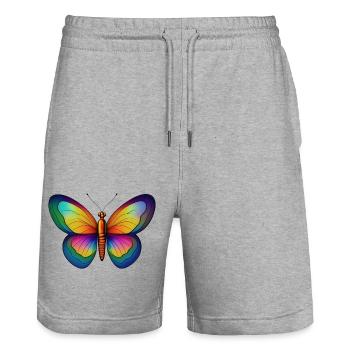 Papillon - Short de jogging bio TRAINER Stanley/Stella unisexe - gris chiné - Devant - Nik (191cm) & Marisol (170cm)