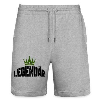 legendär - Stanley/Stella Unisex Bio Joggingshorts Trainer  - Grau meliert - Vorne - Nik (191cm) & Marisol (170cm)
