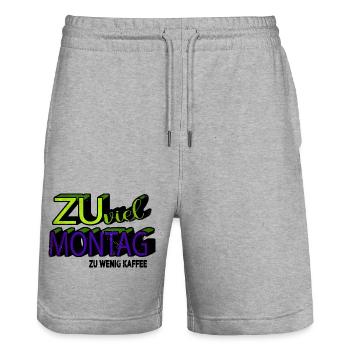 morgenmuffel ich liebe kaffee weihnachten - Stanley/Stella Unisex Bio Joggingshorts Trainer  - Grau meliert - Vorne - Nik (191cm) & Marisol (170cm)