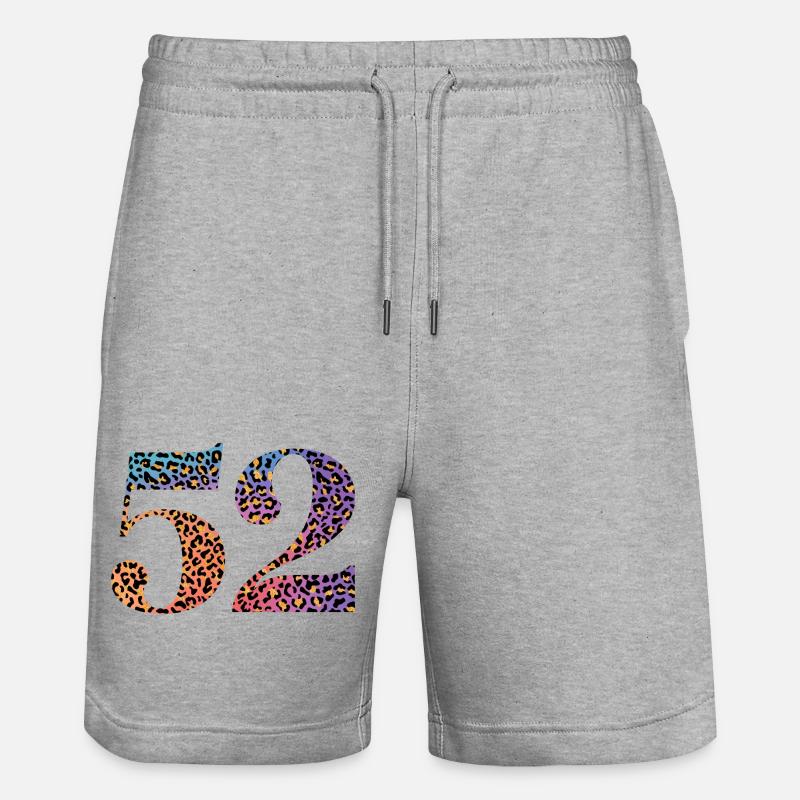 52e anniversaire léopard - Short de jogging bio TRAINER Stanley/Stella unisexe - gris chiné