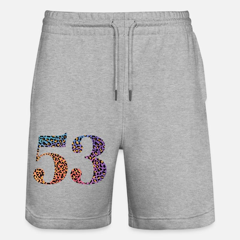 53e anniversaire léopard - Short de jogging bio TRAINER Stanley/Stella unisexe - gris chiné