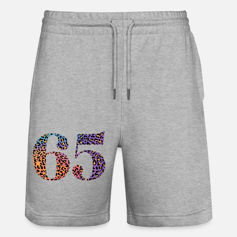 65e anniversaire léopard - Short de jogging bio TRAINER Stanley/Stella unisexe - gris chiné