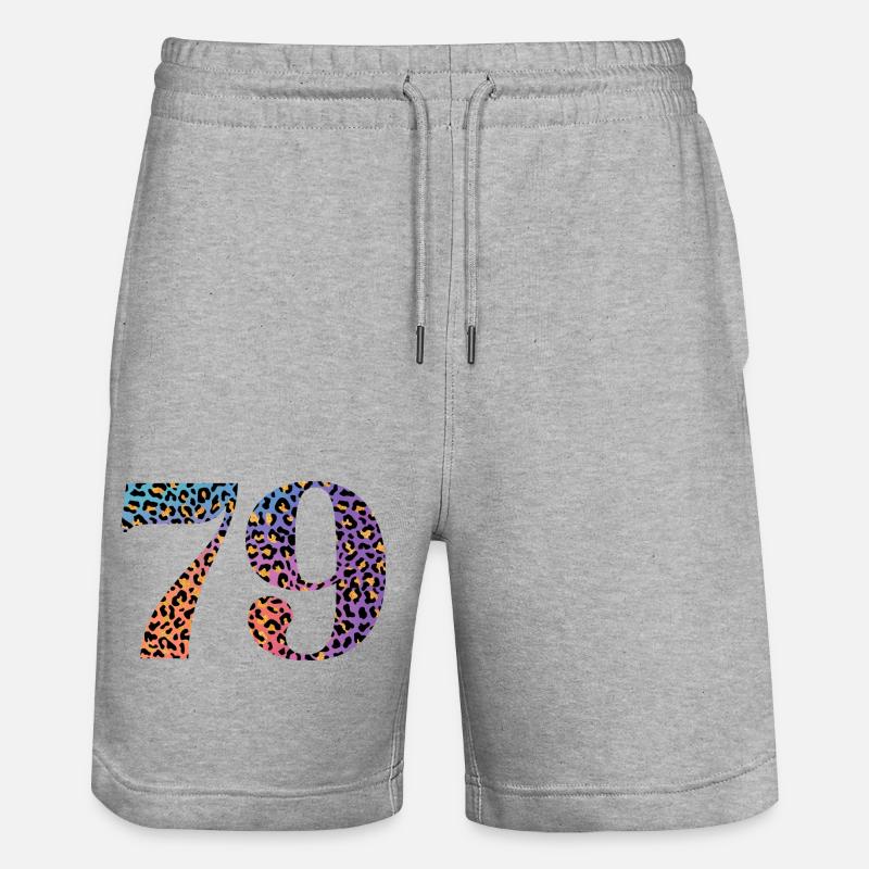 79e anniversaire léopard - Short de jogging bio TRAINER Stanley/Stella unisexe - gris chiné