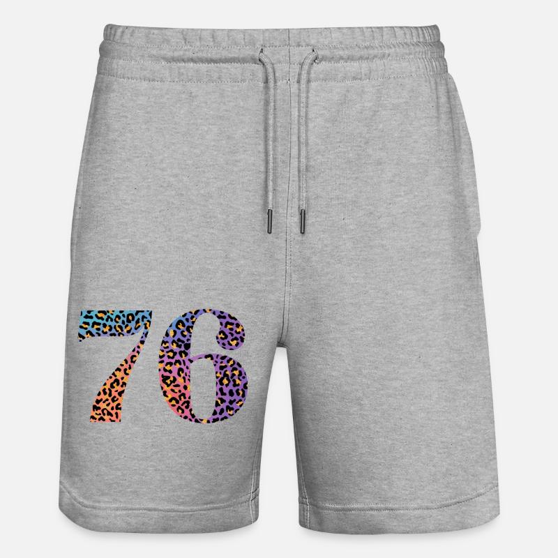 76e anniversaire léopard - Short de jogging bio TRAINER Stanley/Stella unisexe - gris chiné
