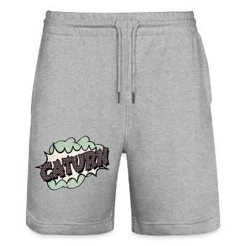 physics happy earth astronomy humor art - Stanley/Stella Unisex Bio Joggingshorts Trainer  - Grau meliert - Vorne - Nik (191cm) & Marisol (170cm)