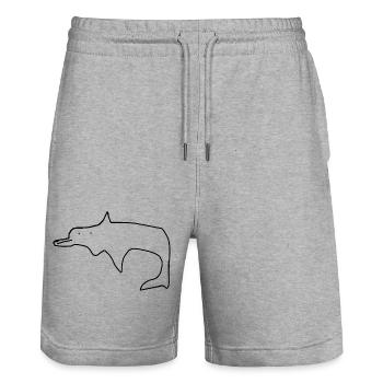 Delfin - Stanley/Stella Unisex Bio Joggingshorts Trainer  - Grau meliert - Vorne - Nik (191cm) & Marisol (170cm)