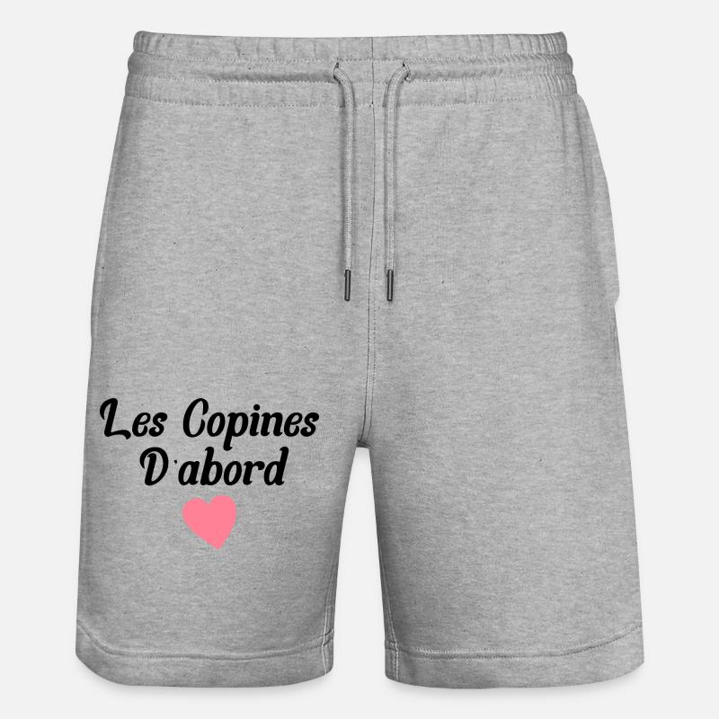 Les copines d'abord - Short de jogging bio TRAINER Stanley/Stella unisexe - gris chiné
