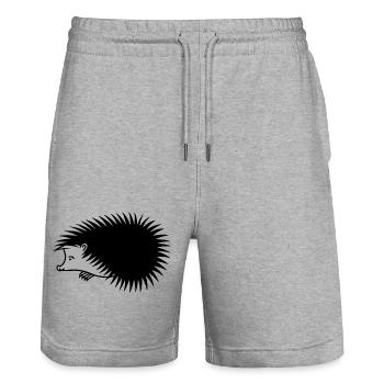 Igel - Stanley/Stella Unisex Bio Joggingshorts Trainer  - Grau meliert - Vorne - Nik (191cm) & Marisol (170cm)