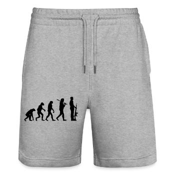 Militärisch - Stanley/Stella Unisex Bio Joggingshorts Trainer  - Grau meliert - Vorne - Nik (191cm) & Marisol (170cm)