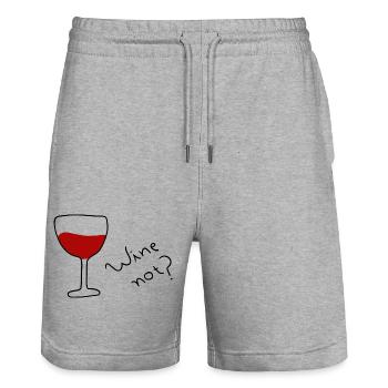 Wine not ? - Short de jogging bio TRAINER Stanley/Stella unisexe - gris chiné - Devant - Nik (191cm) & Marisol (170cm)