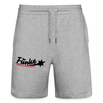 Funke Logo Schwarz/Rot - Stanley/Stella Unisex Bio Joggingshorts Trainer  - Grau meliert - Vorne - Nik (191cm) & Marisol (170cm)