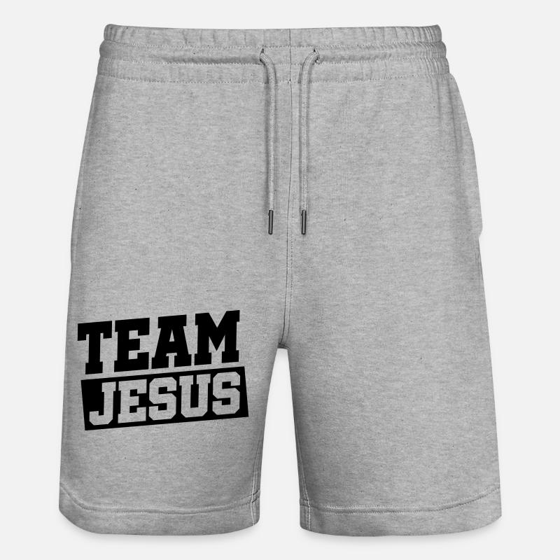 L’équipe de Jésus - Short de jogging bio TRAINER Stanley/Stella unisexe - gris chiné
