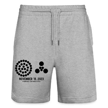 Star ship Launch - November 18, 2023 - Stanley/Stella Trainer Unisex Organic Jogging Shorts - heather grey - Front - Nik (191cm) & Marisol (170cm)