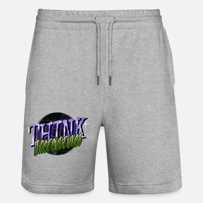 admin computer programming - Stanley/Stella Trainer Unisex Organic Jogging Shorts - heather grey