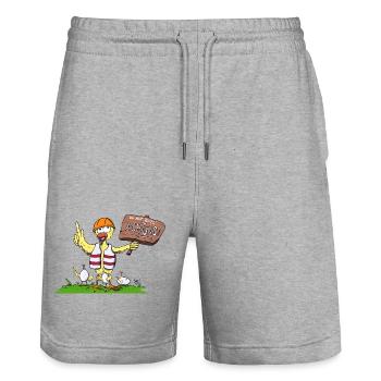 Achtung Ente - Stanley/Stella Unisex Bio Joggingshorts Trainer  - Grau meliert - Vorne - Nik (191cm) & Marisol (170cm)