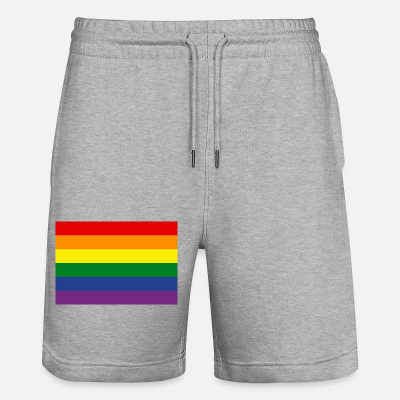 Drapeau arc-en-ciel - Short de jogging bio TRAINER Stanley/Stella unisexe - gris chiné