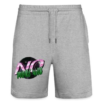 oiseau cool enfant contre-culture cadeau d’anniversaire - Short de jogging bio TRAINER Stanley/Stella unisexe - gris chiné - Devant - Nik (191cm) & Marisol (170cm)