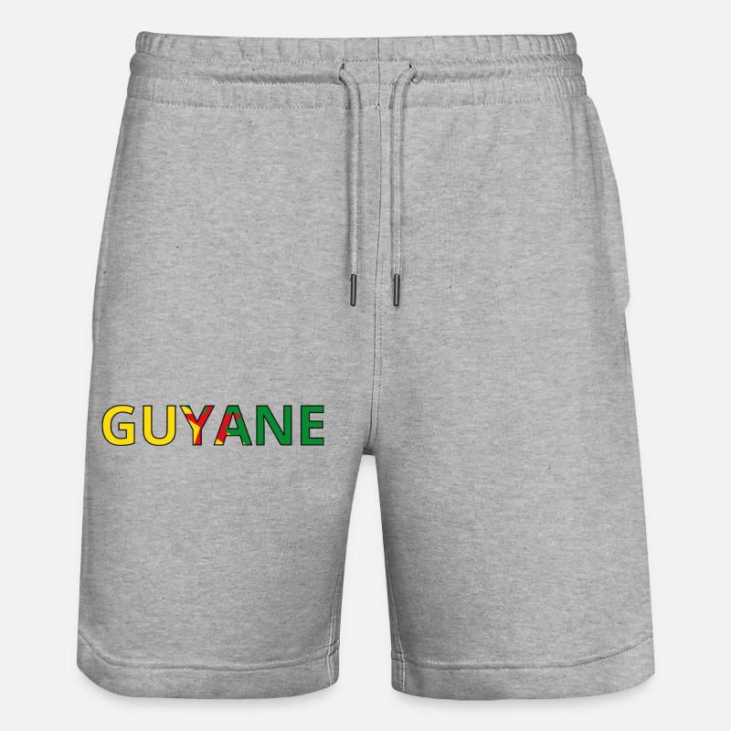 Drapeau Guyane - Short de jogging bio TRAINER Stanley/Stella unisexe - gris chiné