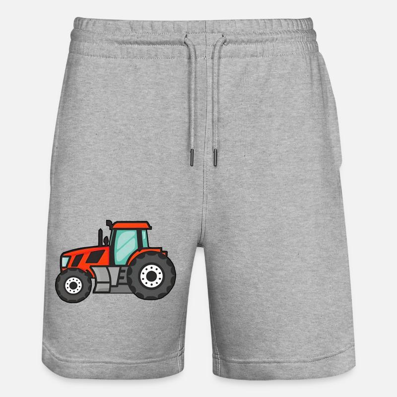 Big Red Tractor - Stanley/Stella Trainer Unisex Organic Jogging Shorts - heather grey